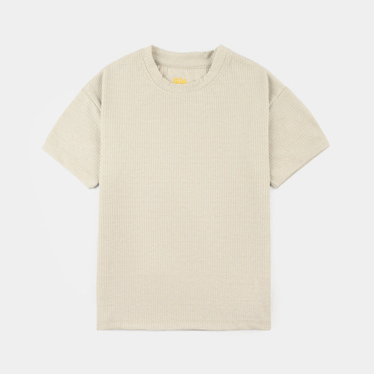 Girls 2x1 Rib T-Shirt Lurex