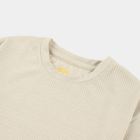 Girls 2x1 Rib T-Shirt Lurex