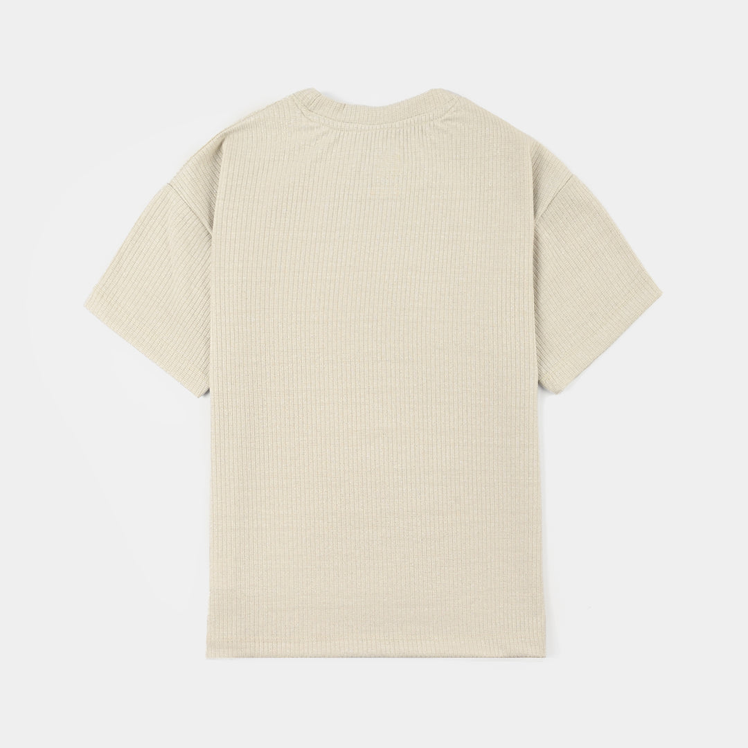 Girls 2x1 Rib T-Shirt Lurex