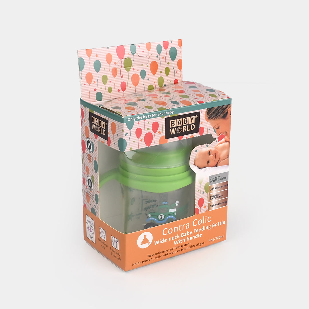 Wide Neck Bottle with Handle 120Ml | 2007 Green
