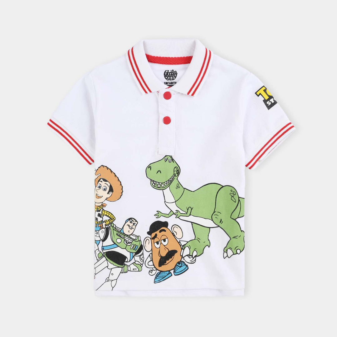 Infant Boys Jumbo Pique Polo Toy Story-White