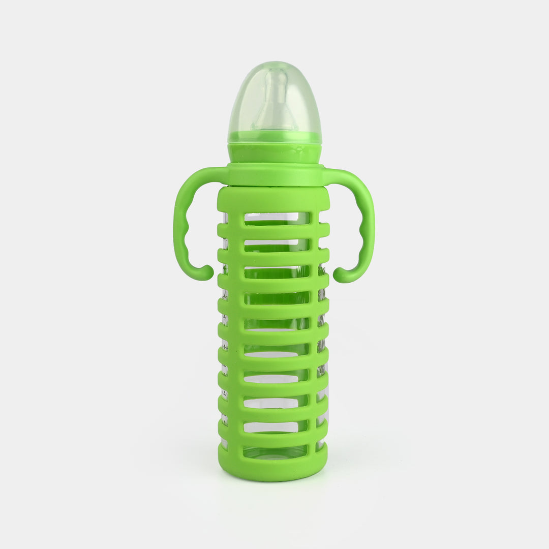 Baby Glass Feeding Bottle | 240ml with Handles