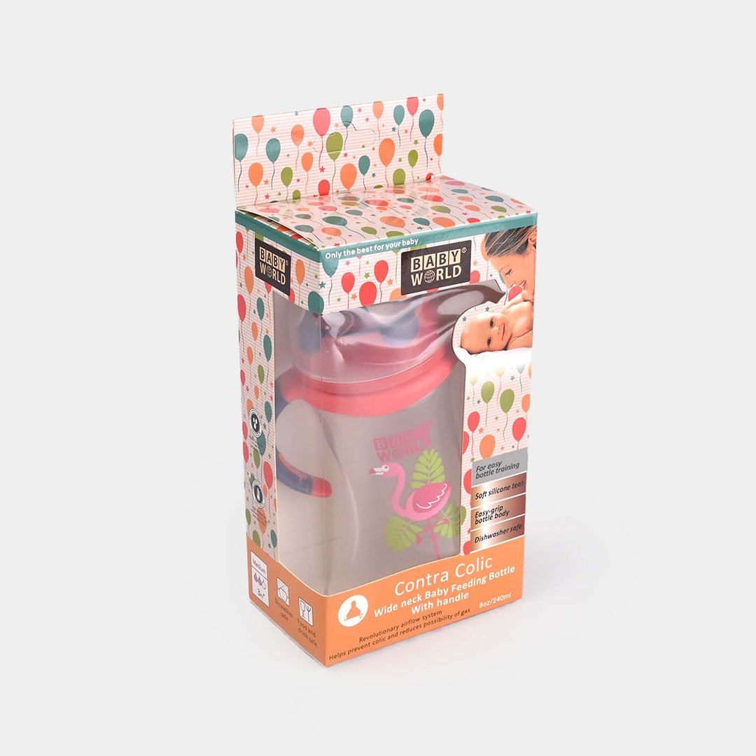 Wide Neck Feeder Bottle 8Oz 2049 Orange