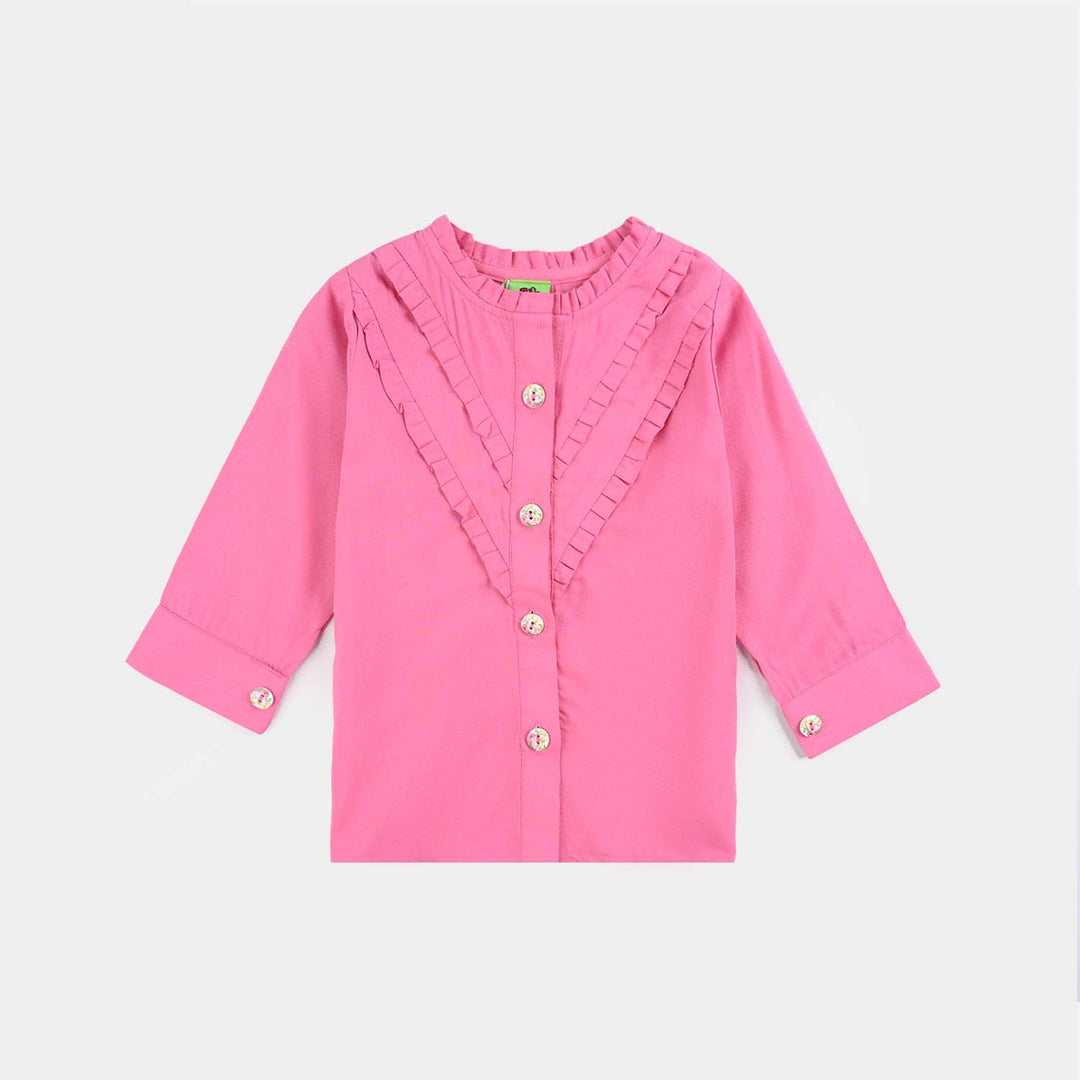 Infant Girls Poly Cotton Casual Top Glitter - Pink