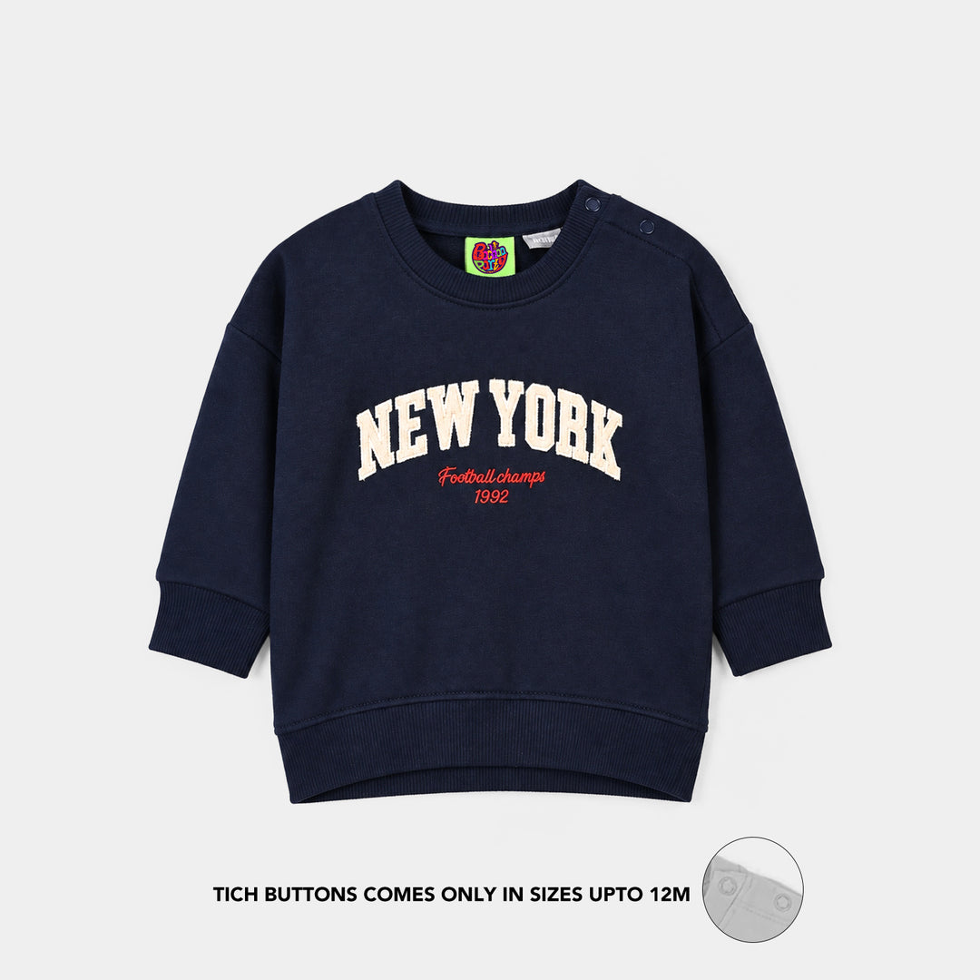 Infant Boys Cotton Terry Sweatshirt New York-NAVY