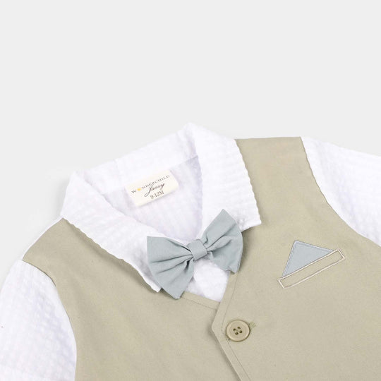 Infant Boys Jersey/Terry Romper  - Blue