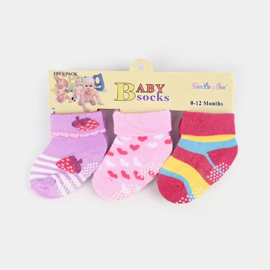 Anti Slip Socks Pack of 3 | 0-12M