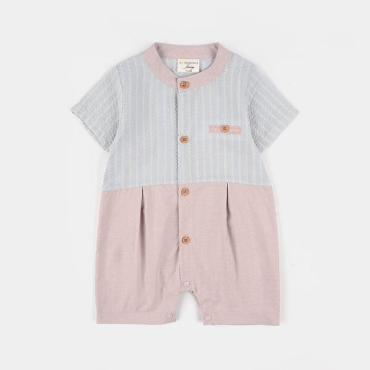 Infant Boys Jersey/Terry Romper - Blue