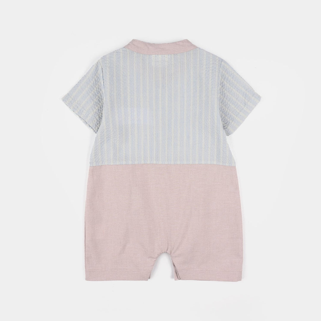 Infant Boys Jersey/Terry Romper - Blue