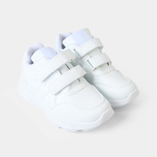 Boys School Shoes ST-57-White