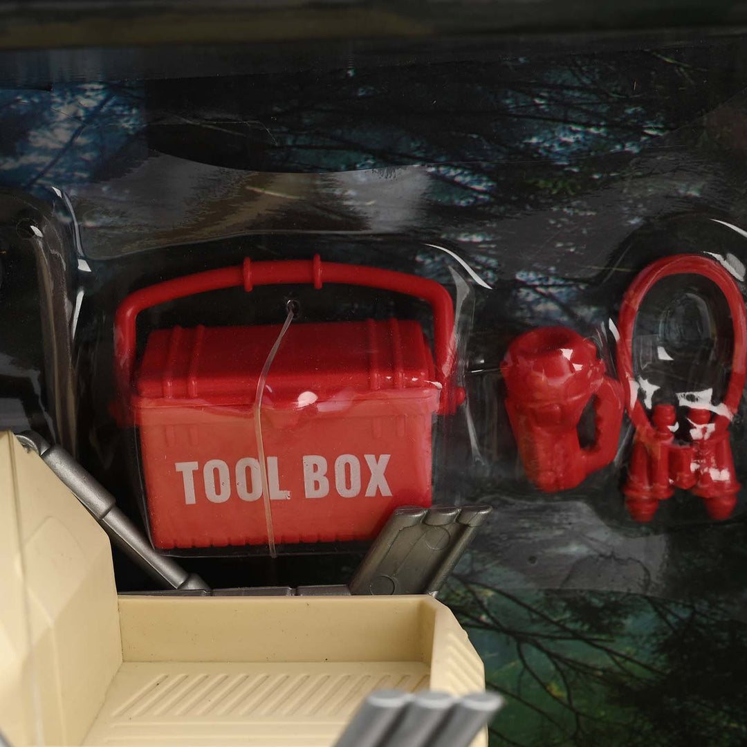 Dinosaur Playset With Jeep & Transport Trailer