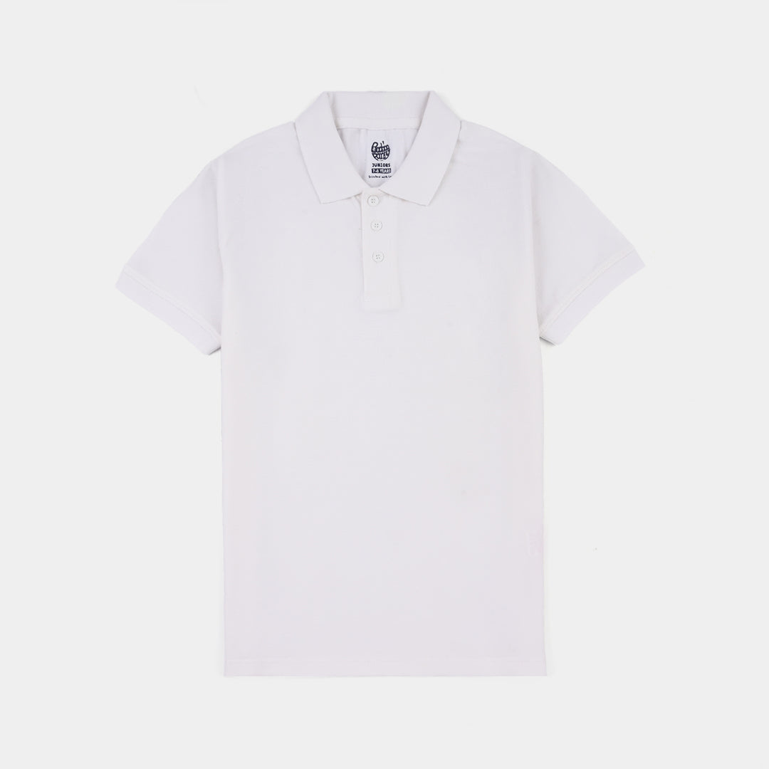 Boys Cotton PK Polo (Basic) – White