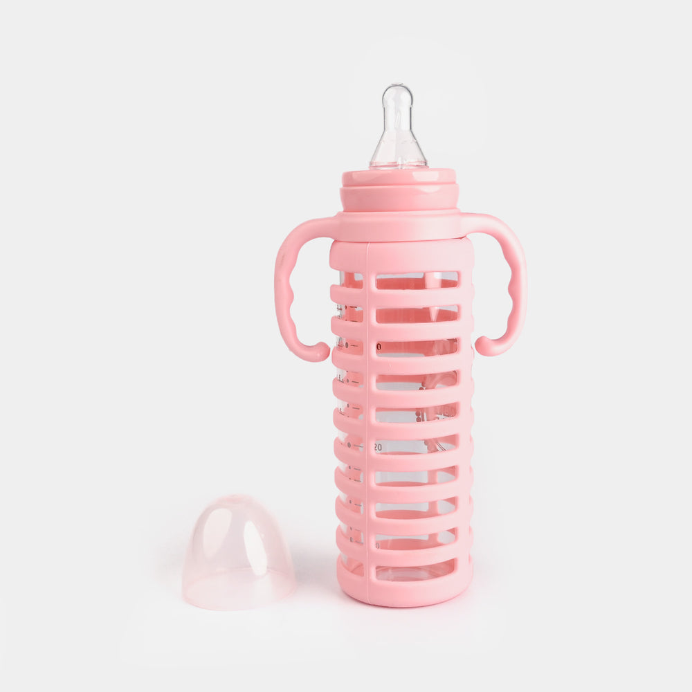 Baby Glass Feeding Bottle | 240ml with Handles