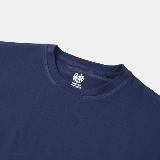 Boys Lycra Jersey Basic T-Shirt – Navy Blue