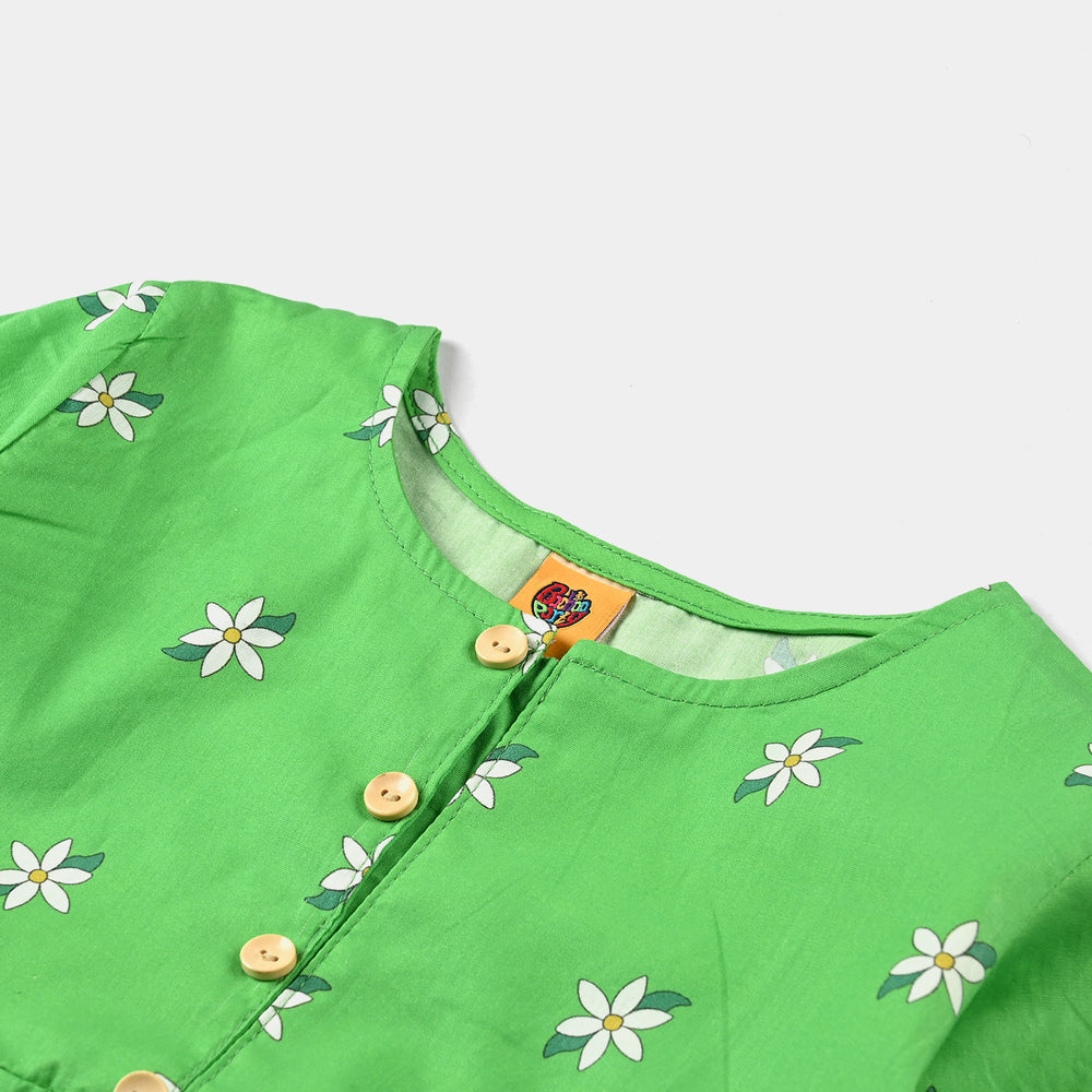 Girls National Flower Kurti – Green