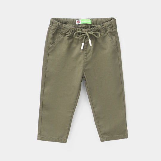 Infant Boys Cotton Twill Pants Comics - Olive
