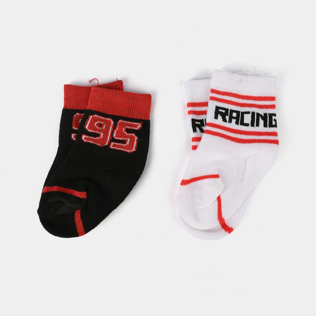 Infant Boys Pack of 2 Socks Racing - Black/white
