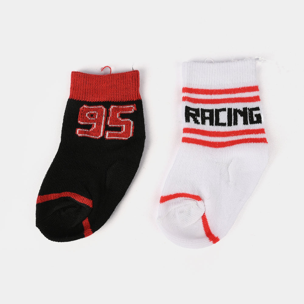 Infant Boys Pack of 2 Socks Racing - Black/white