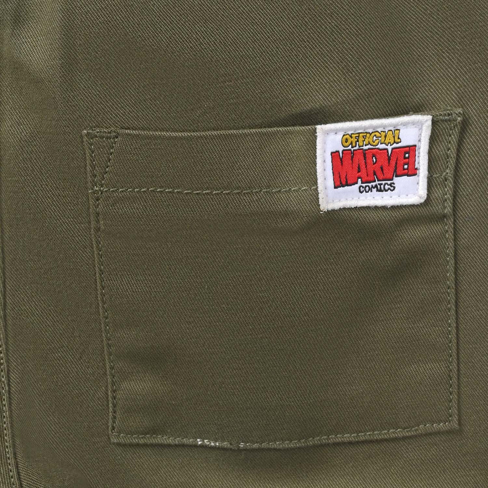 Infant Boys Cotton Twill Pants Comics - Olive