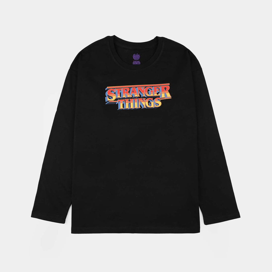 Boys Jersey/Terry T-Shirt - Black