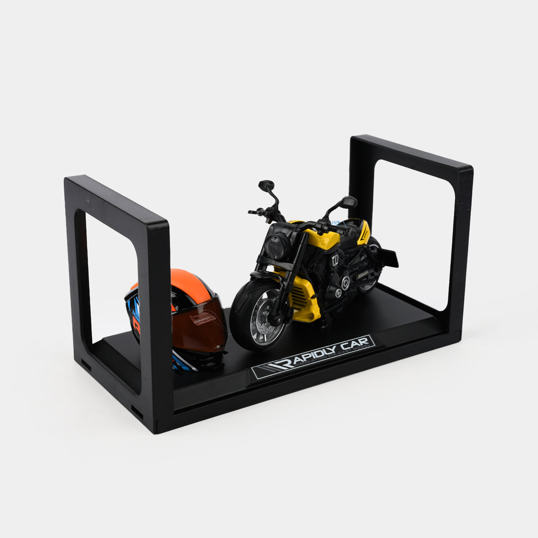 Alloy Motorcycle Metal Pullback Bike & Garage Toy for Kids