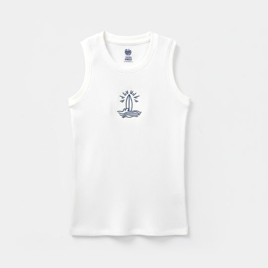 Boys Thermal Sando Waves - Off White