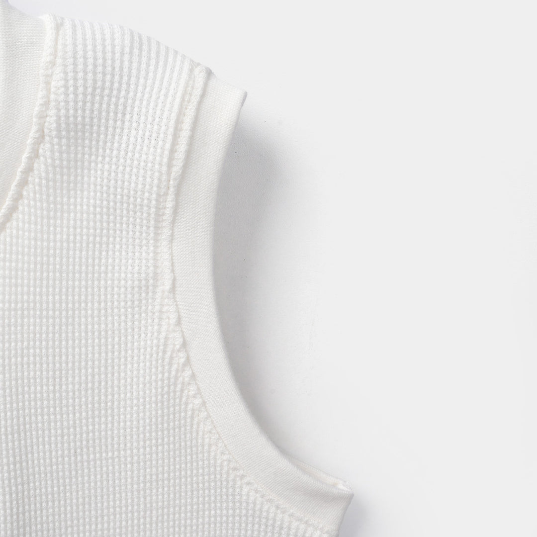 Boys Thermal Sando Waves - Off White
