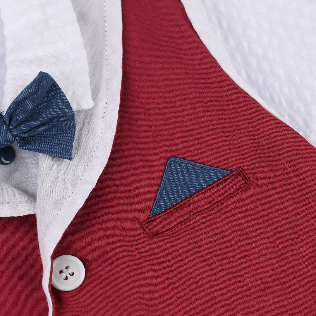 Infant Boys Jersey/Terry Romper - Navy
