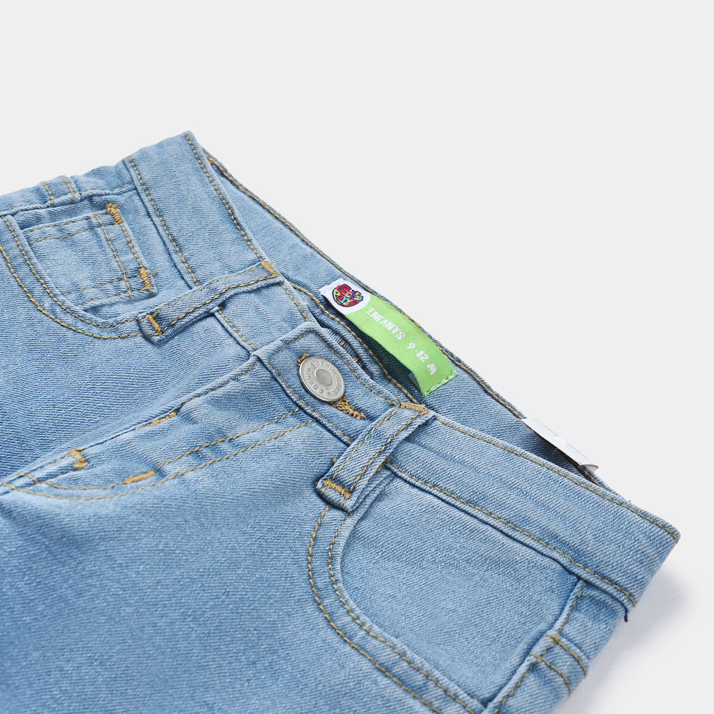 Infant Boys Denim Stretch Pant Smiley-LIGHT BLUE