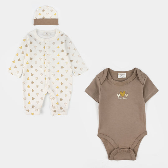 Infant Girls Jersey/Terry 3Pc Gift Set - White
