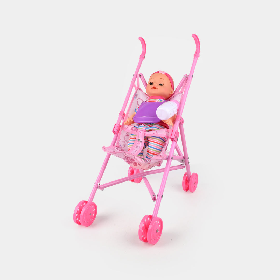 Baby Doll with Stroller & Feeder with Sound