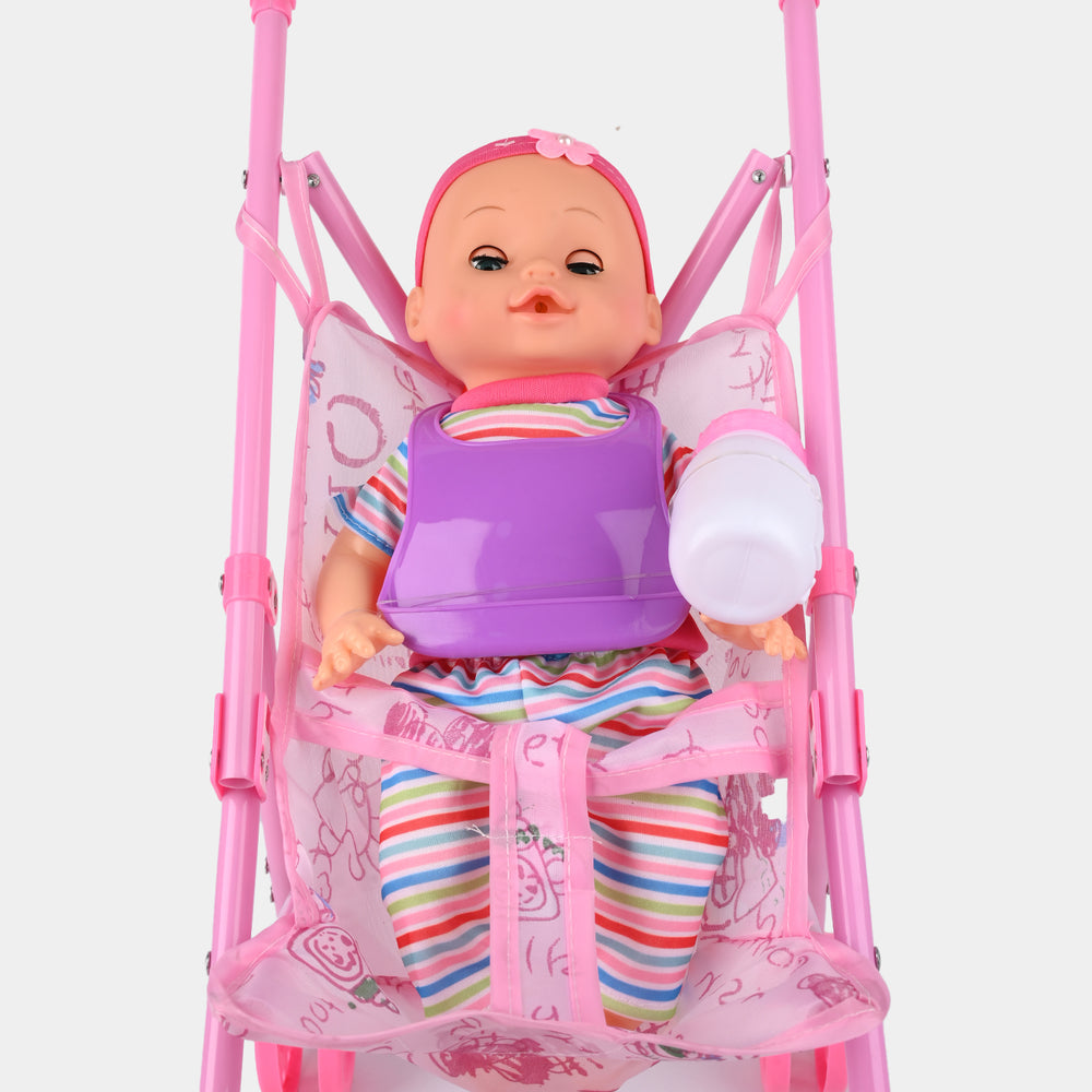 Baby Doll with Stroller & Feeder with Sound