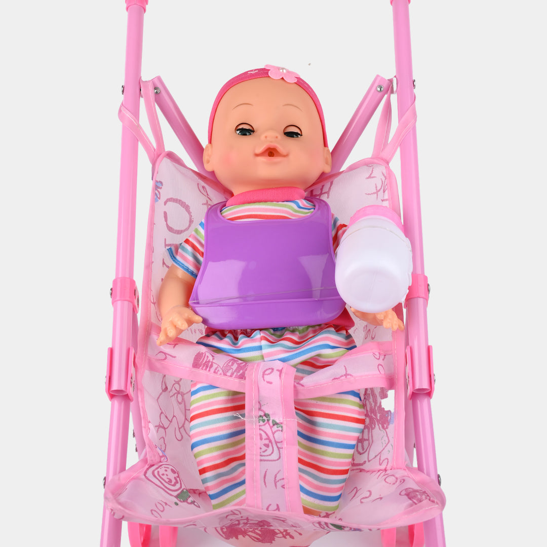 Baby Doll with Stroller & Feeder with Sound