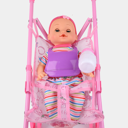 Baby Doll with Stroller & Feeder with Sound