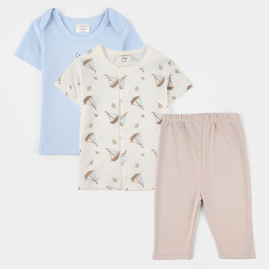 Infant Boys Jersey/Terry 3-Pc Suit - Blue