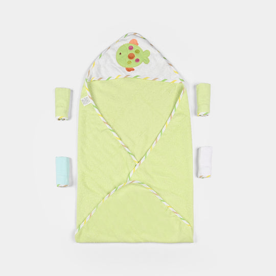 Baby Bath Towel + 4PCs Face Towel