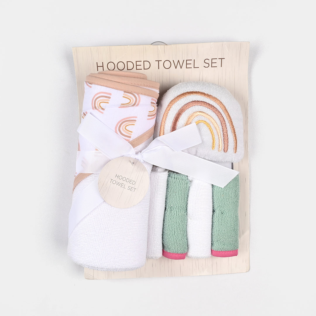Baby Bath Towel + 4PCs Face Towel