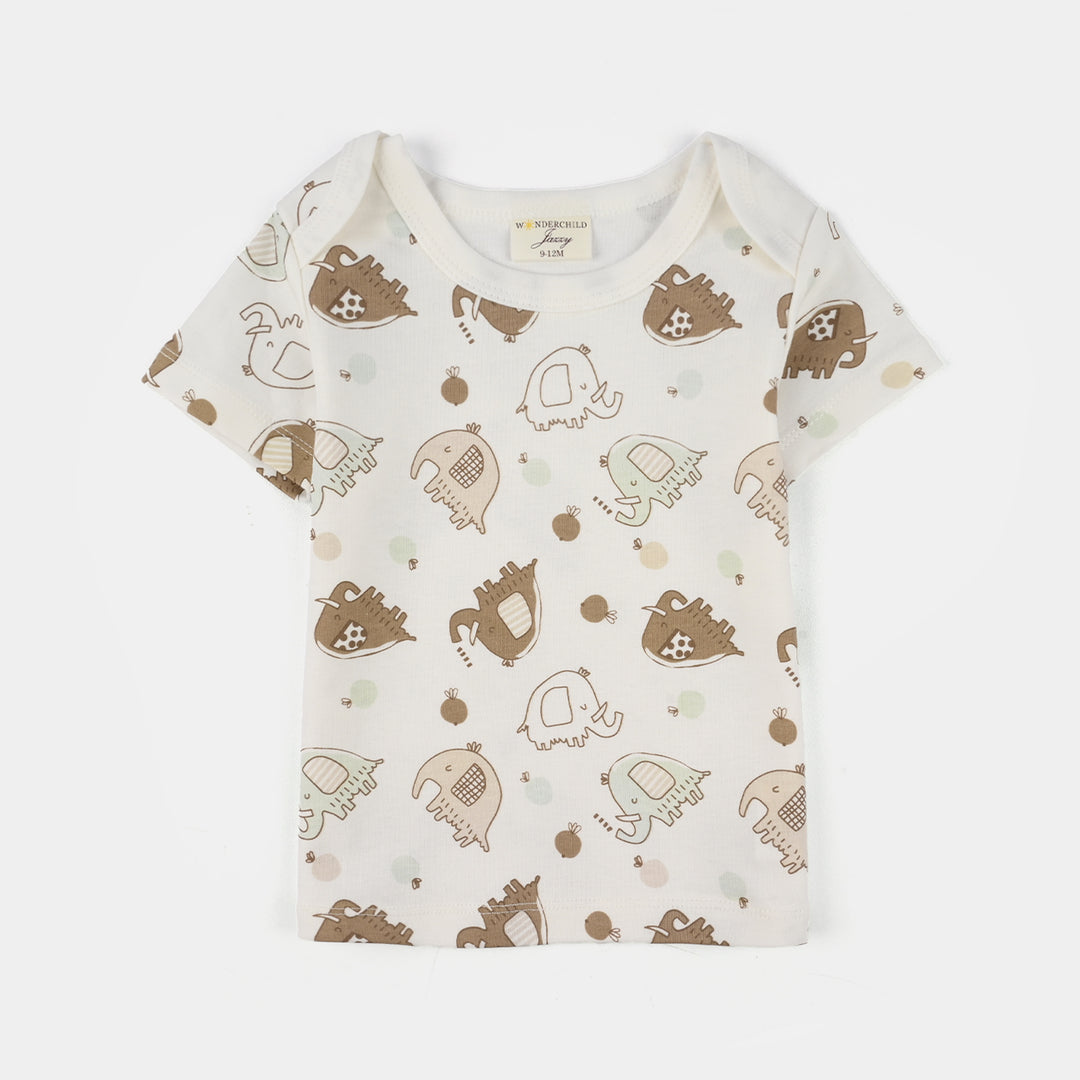 Infant Boys Jersey/Terry 3-Piece Suit - Beige