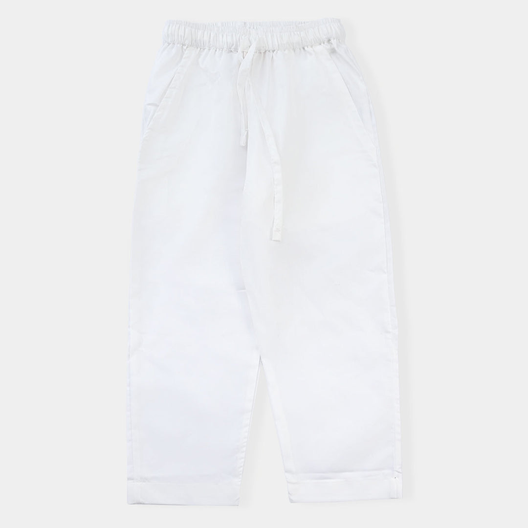 Boys Poly Viscose Pajama - White