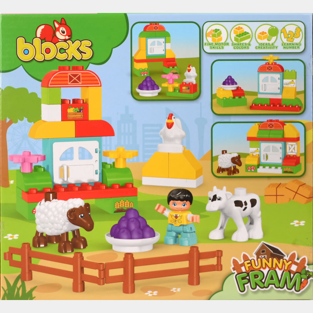 Fun Block Funny Farm Building Block Set | 29PCs