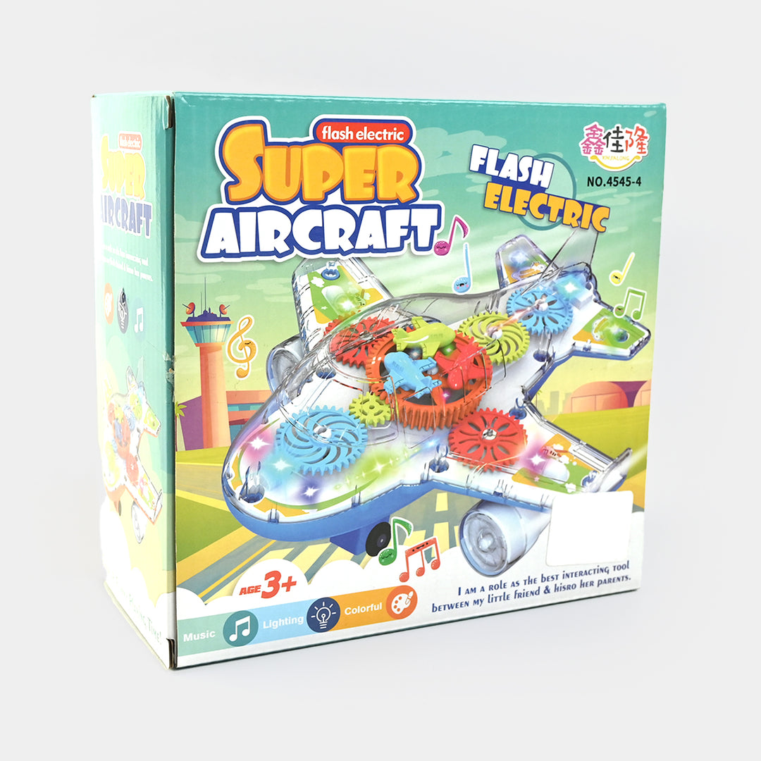 Electric Gear Plane With Light Music Toy For Kids