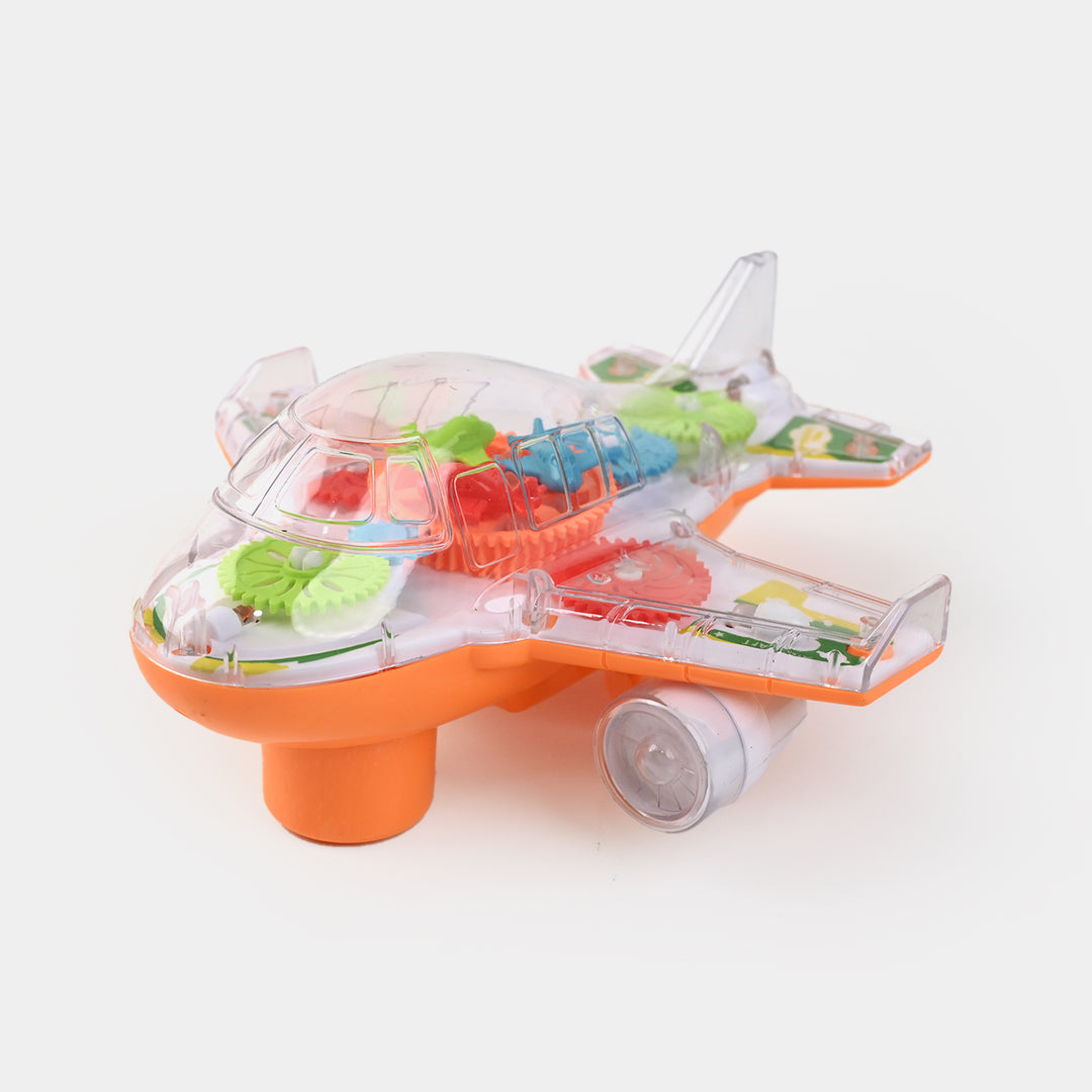 Electric Gear Plane With Light Music Toy For Kids