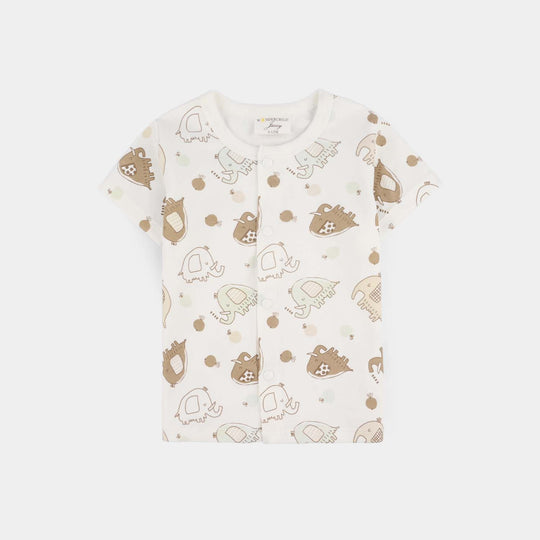 Infant Boys Jersey/Terry 3-Pc Gift Set - Brown/White