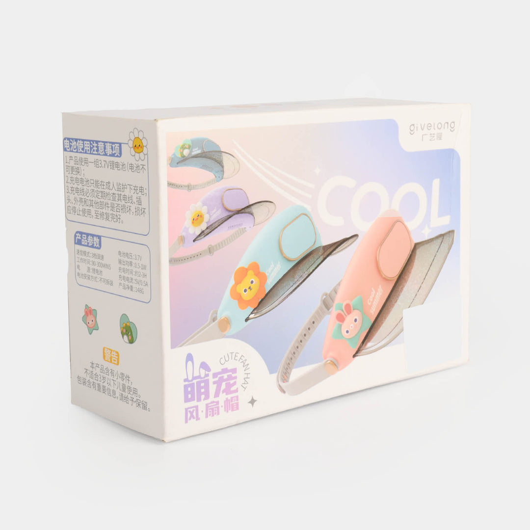 Kids Wearable Fan Sun Visor Hat