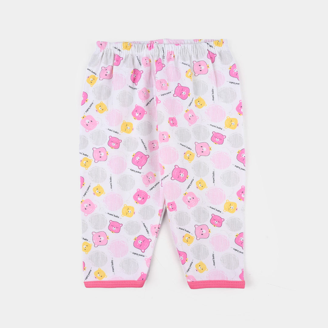Infant Girls Cotton Jersey Night Suit - Pink
