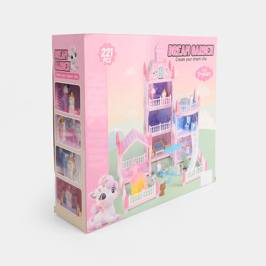 221-Piece DIY Dollhouse Playset