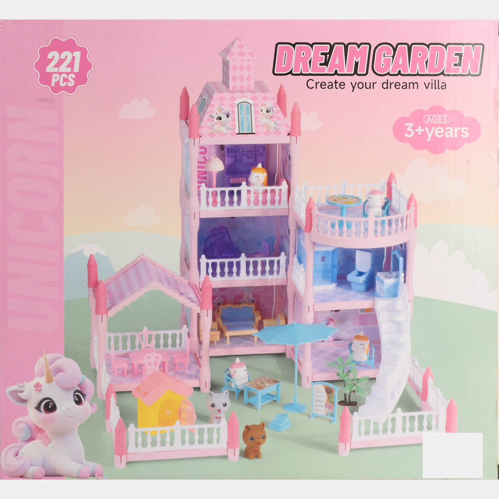 221-Piece DIY Dollhouse Playset
