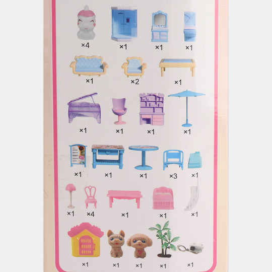 221-Piece DIY Dollhouse Playset