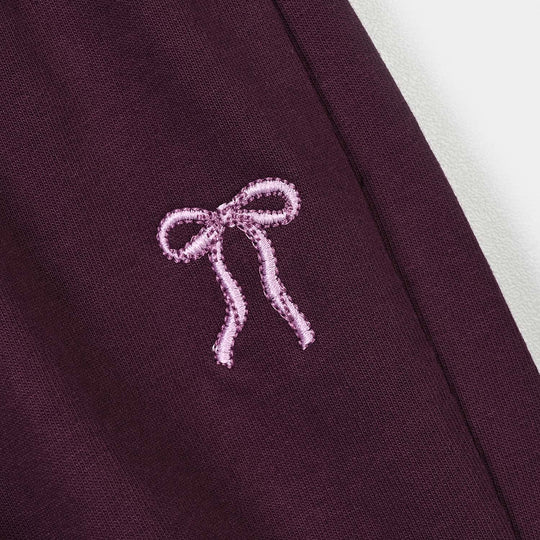 Infant Girls Cotton Terry Pyjama Bow-Purple