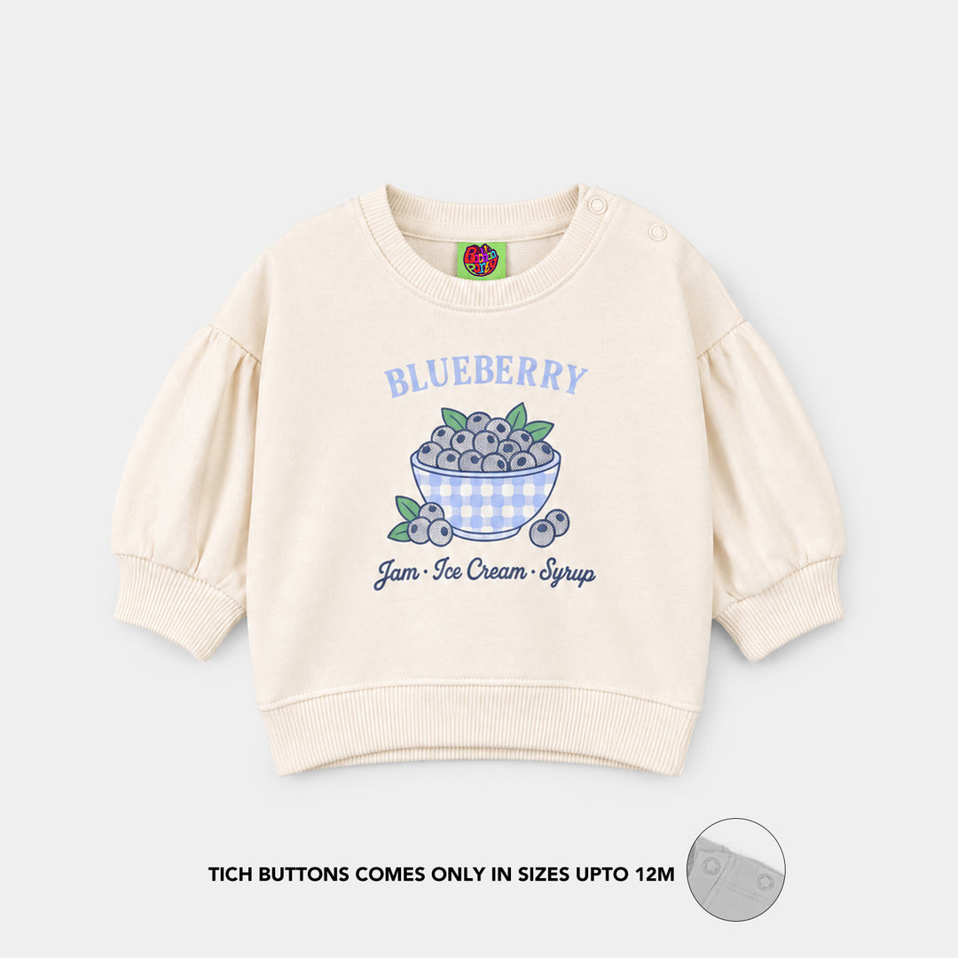 Infant Girls Fleece Sweatshirt Blueberry-Off.White